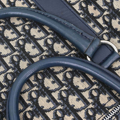 Christian Dior Beige Navy Canvas Trotter Duffle Handbag