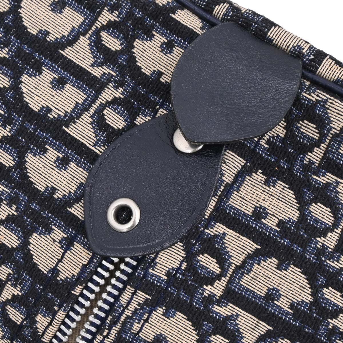 Christian Dior Beige Navy Canvas Trotter Duffle Handbag