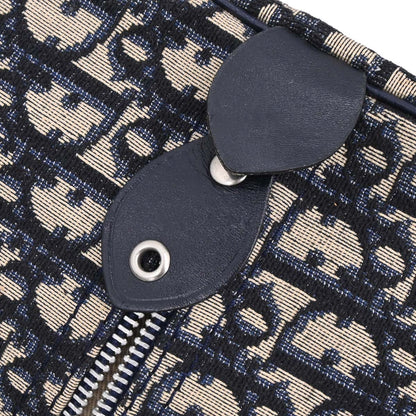 Christian Dior Beige Navy Canvas Trotter Duffle Handbag