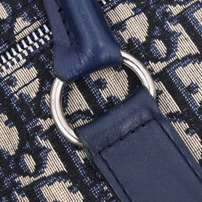 Christian Dior Beige Navy Canvas Trotter Duffle Handbag