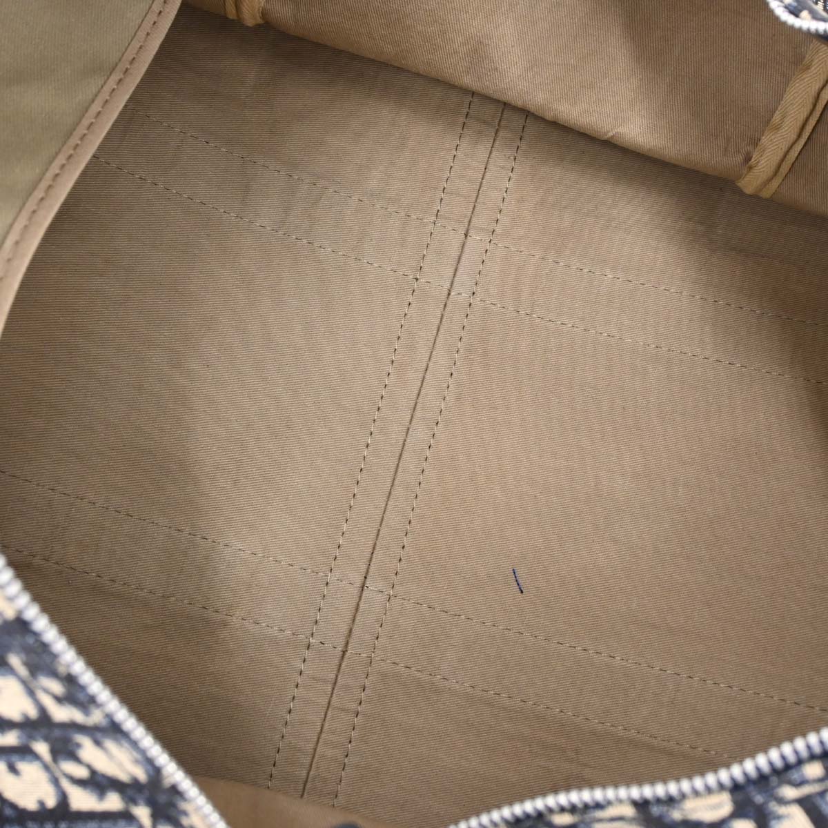 Christian Dior Beige Navy Canvas Trotter Duffle Handbag