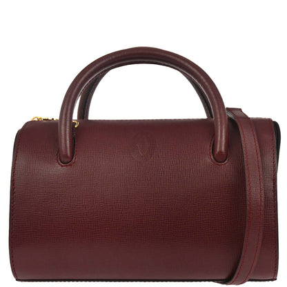 Cartier Bordeaux Leather 2way Shoulder Handbag