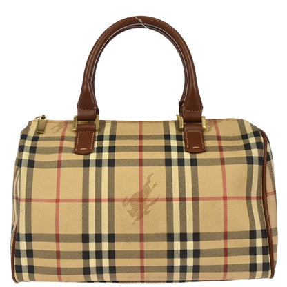 Burberry Beige Brown House Check Duffle Handbag