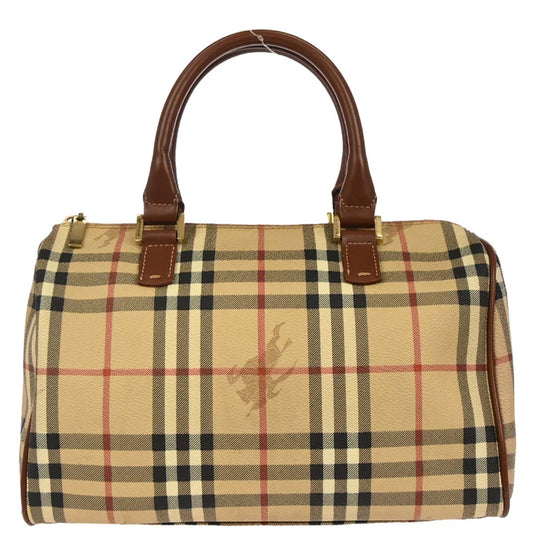 Burberry Beige Brown House Check Duffle Handbag