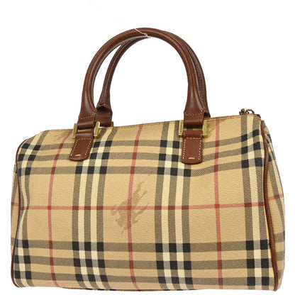 Burberry Beige Brown House Check Duffle Handbag