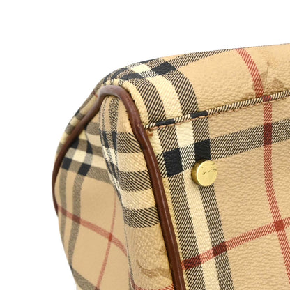 Burberry Beige Brown House Check Duffle Handbag
