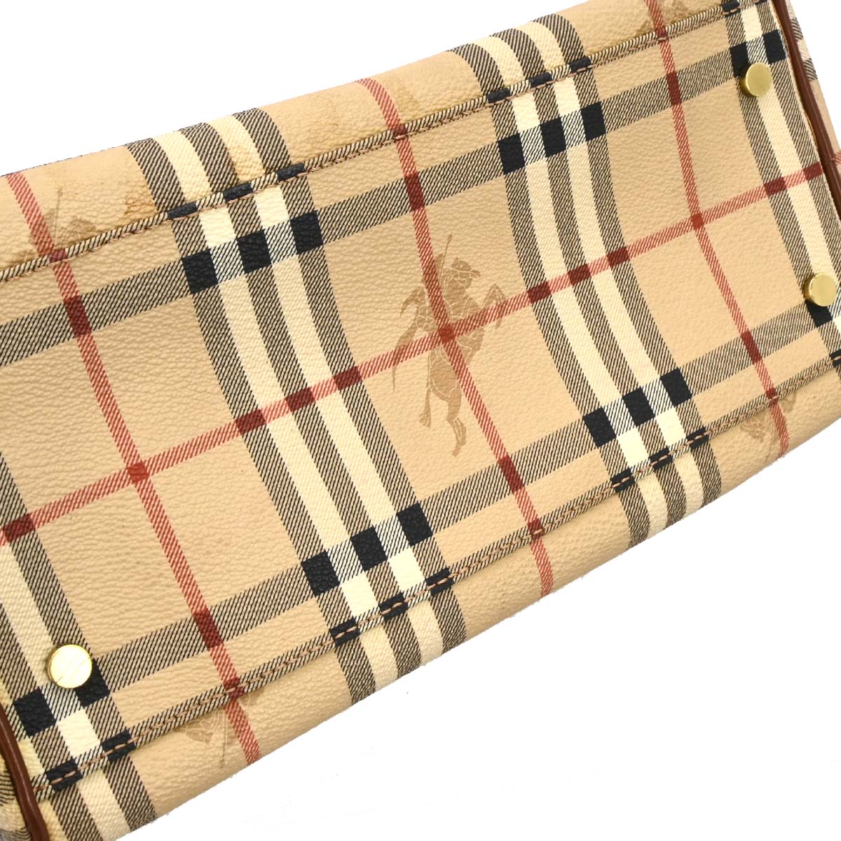 Burberry Beige Brown House Check Duffle Handbag