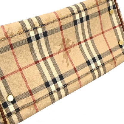 Burberry Beige Brown House Check Duffle Handbag