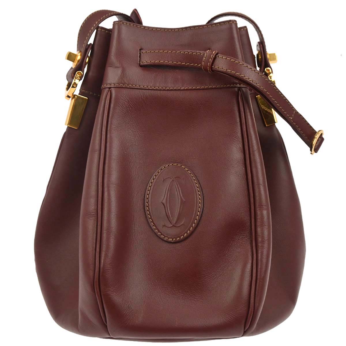 Cartier Bordeaux Leather Must de Cartier Shoulder Bag