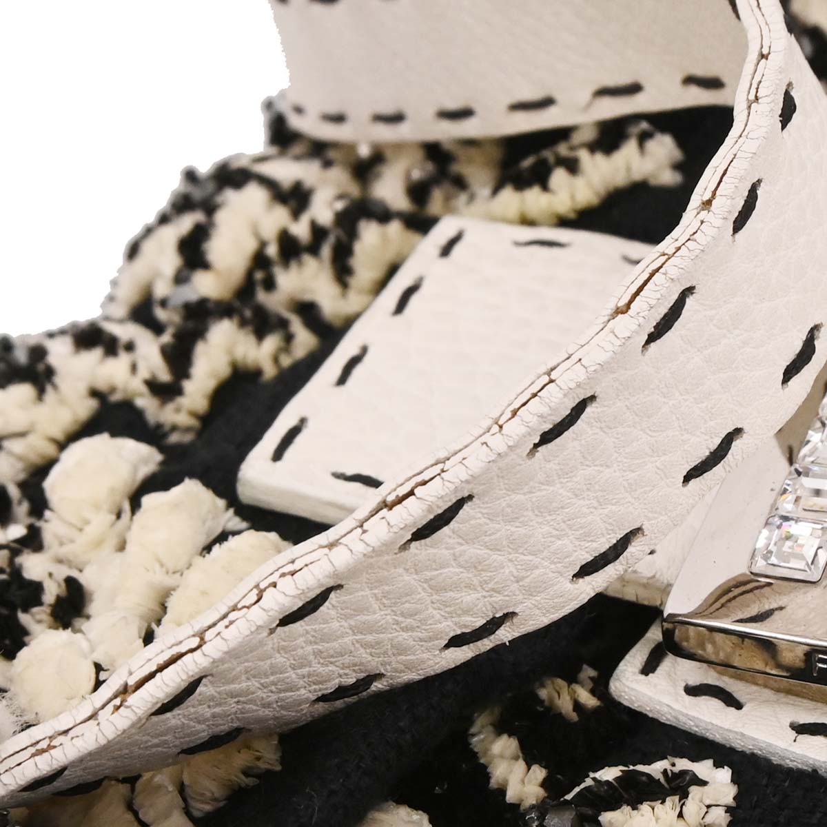 Fendi Black Wool Baguette Handbag