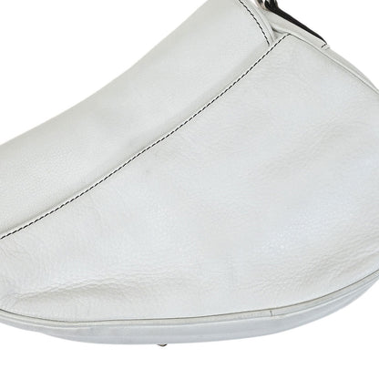 Christian Dior White Leather Saddle Handbag