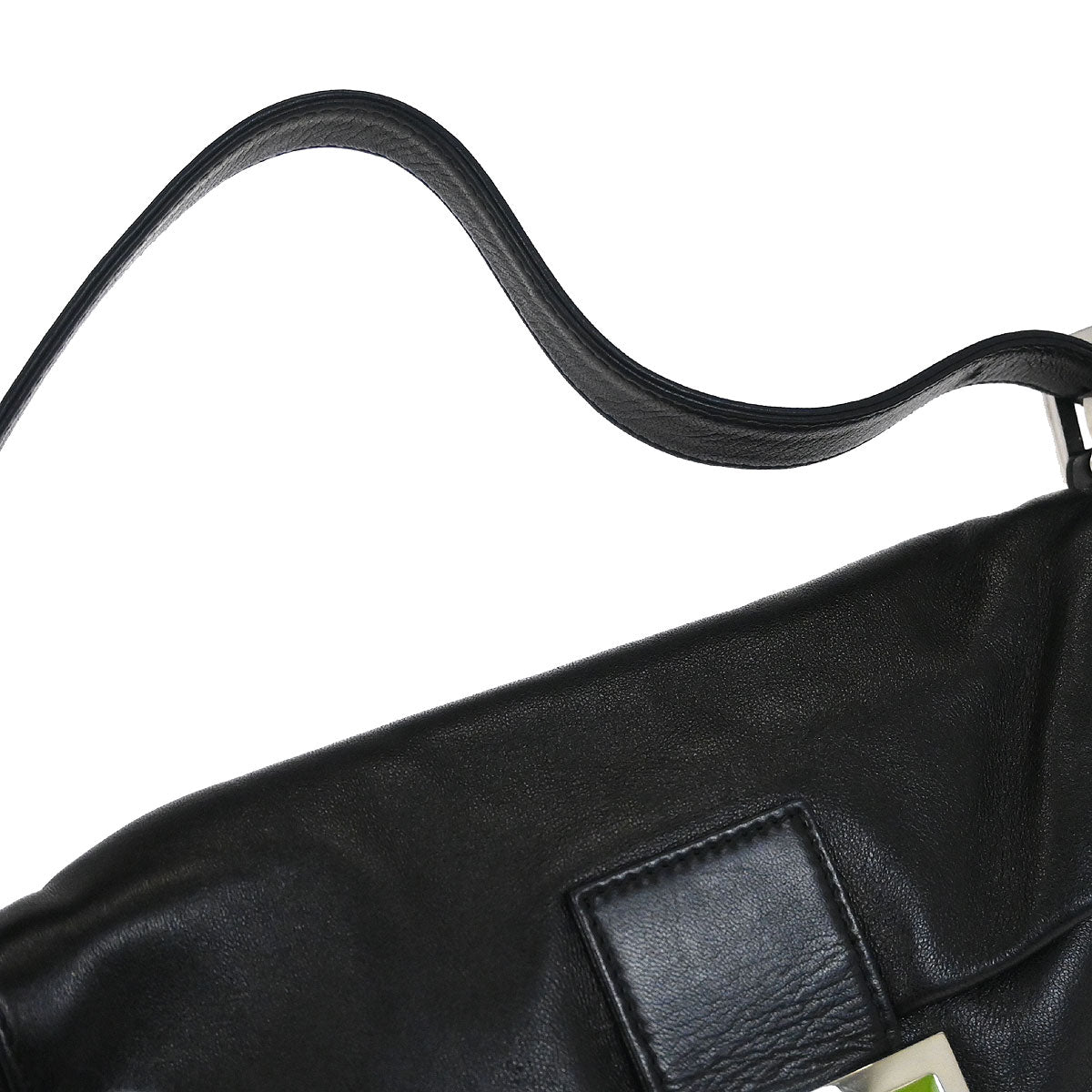 Fendi Black Lambskin Baguette Handbag