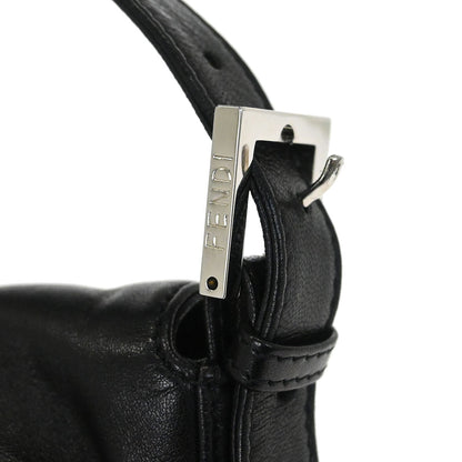 Fendi Black Lambskin Baguette Handbag