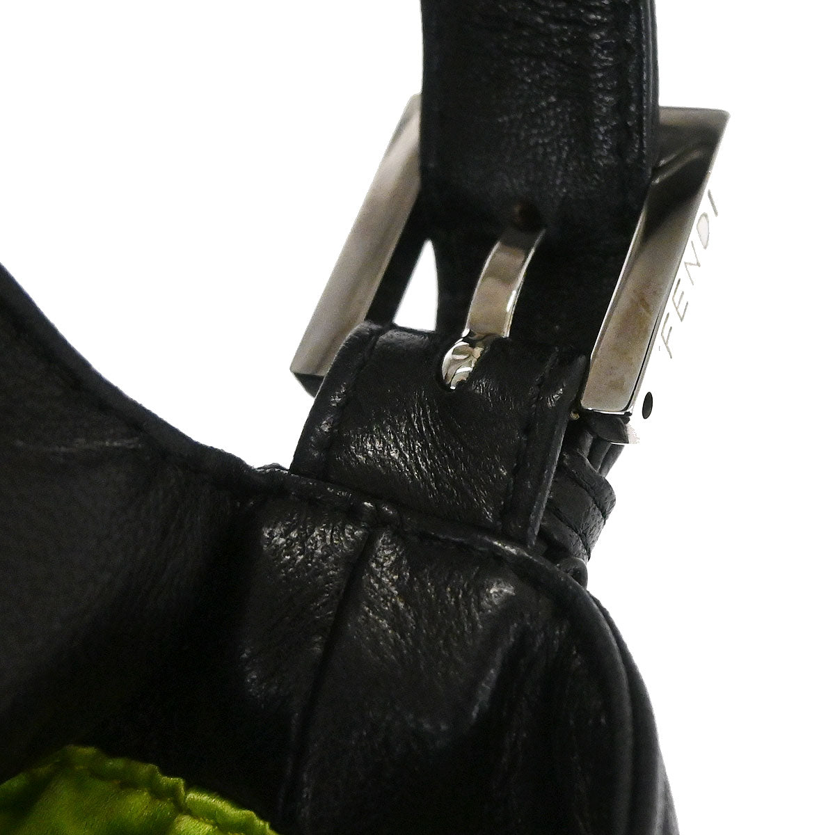 Fendi Black Lambskin Baguette Handbag