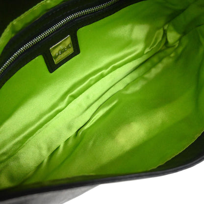 Fendi Black Lambskin Baguette Handbag