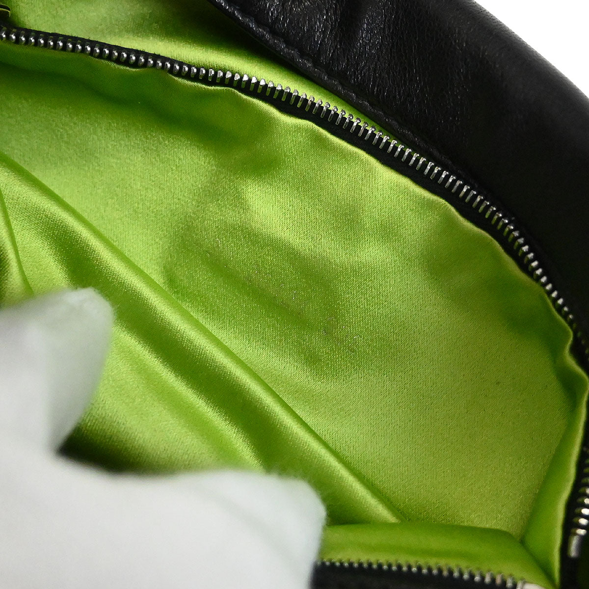 Fendi Black Lambskin Baguette Handbag