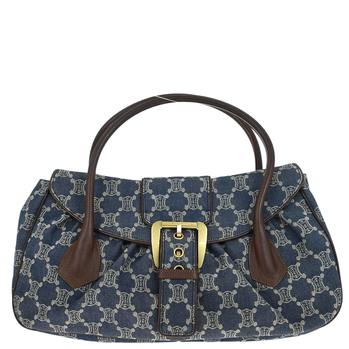 Celine Blue Denim Macadam Handbag