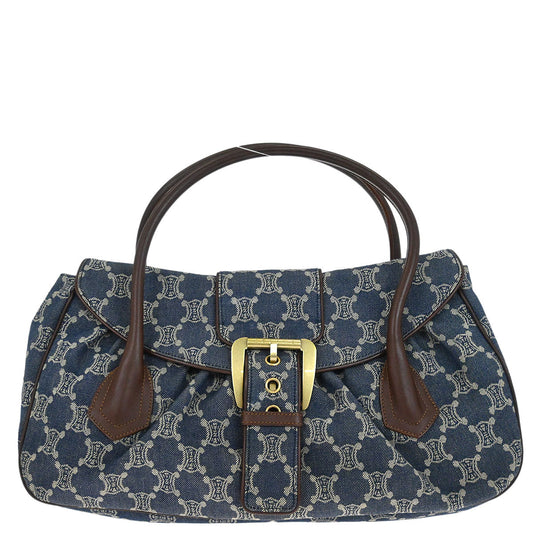 Celine Blue Denim Macadam Handbag