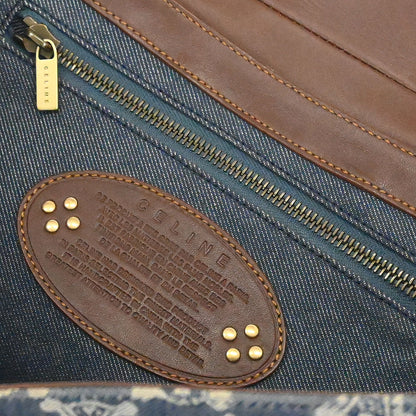 Celine Blue Denim Macadam Handbag