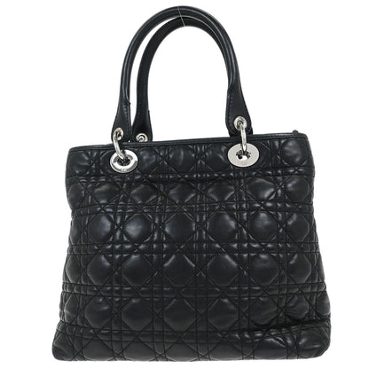 Christian Dior Black Lambskin Lady Dior Cannage Handbag