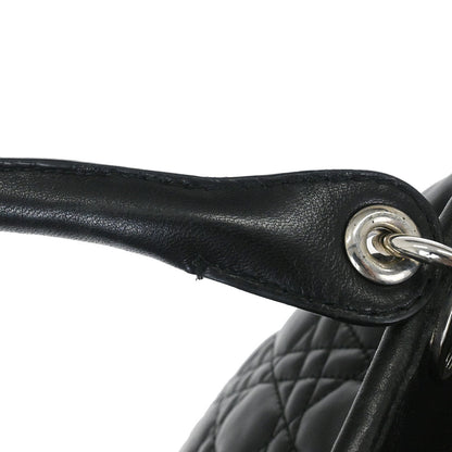 Christian Dior Black Lambskin Lady Dior Cannage Handbag