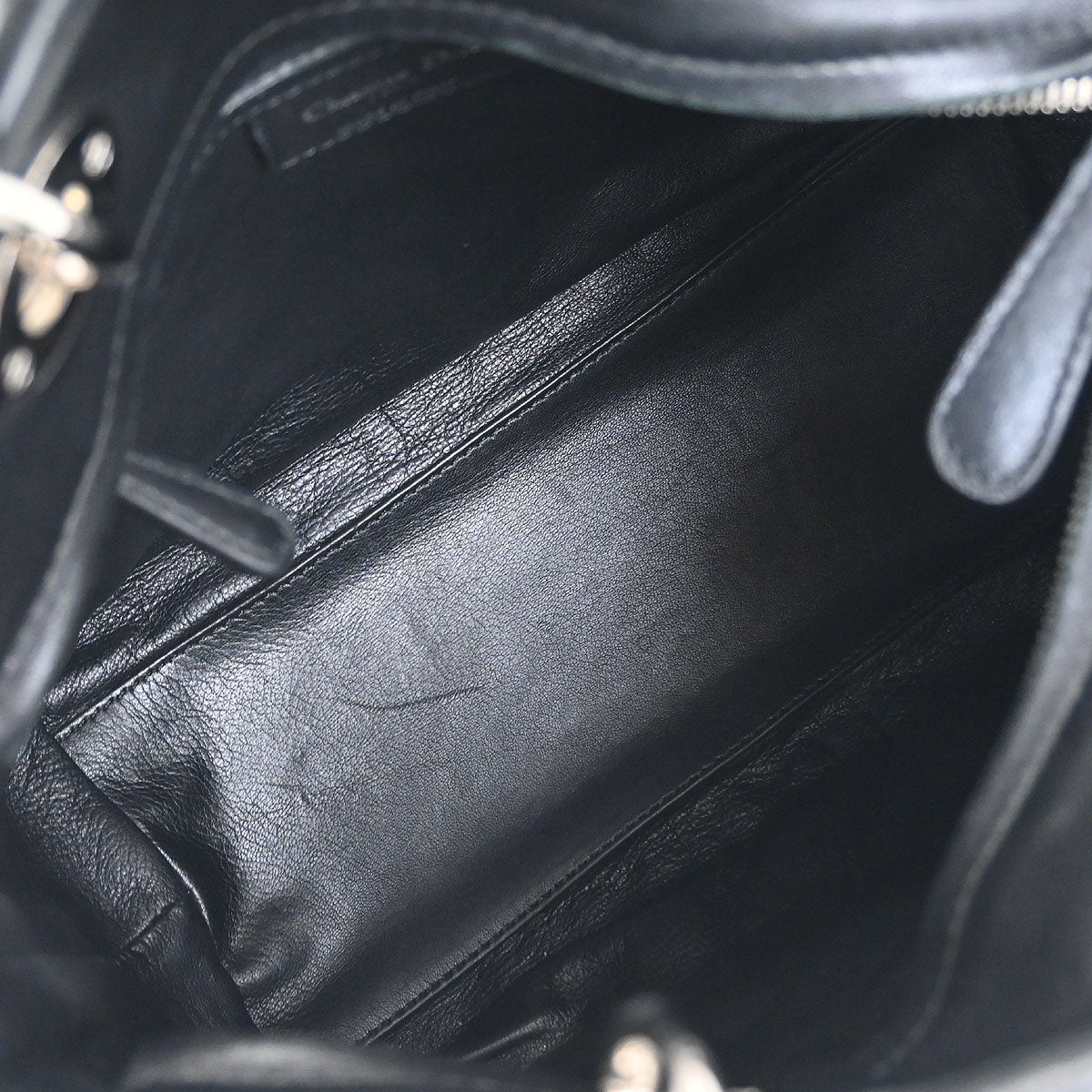 Christian Dior Black Lambskin Lady Dior Cannage Handbag