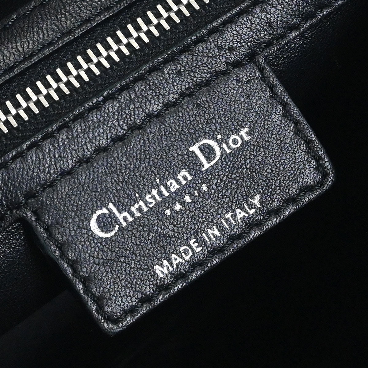 Christian Dior Black Lambskin Lady Dior Cannage Handbag