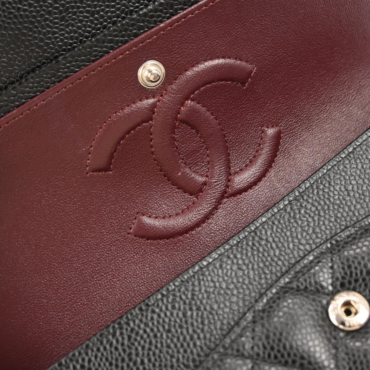 Chanel Black Caviar Skin Medium Classic Double Flap Shoulder Bag