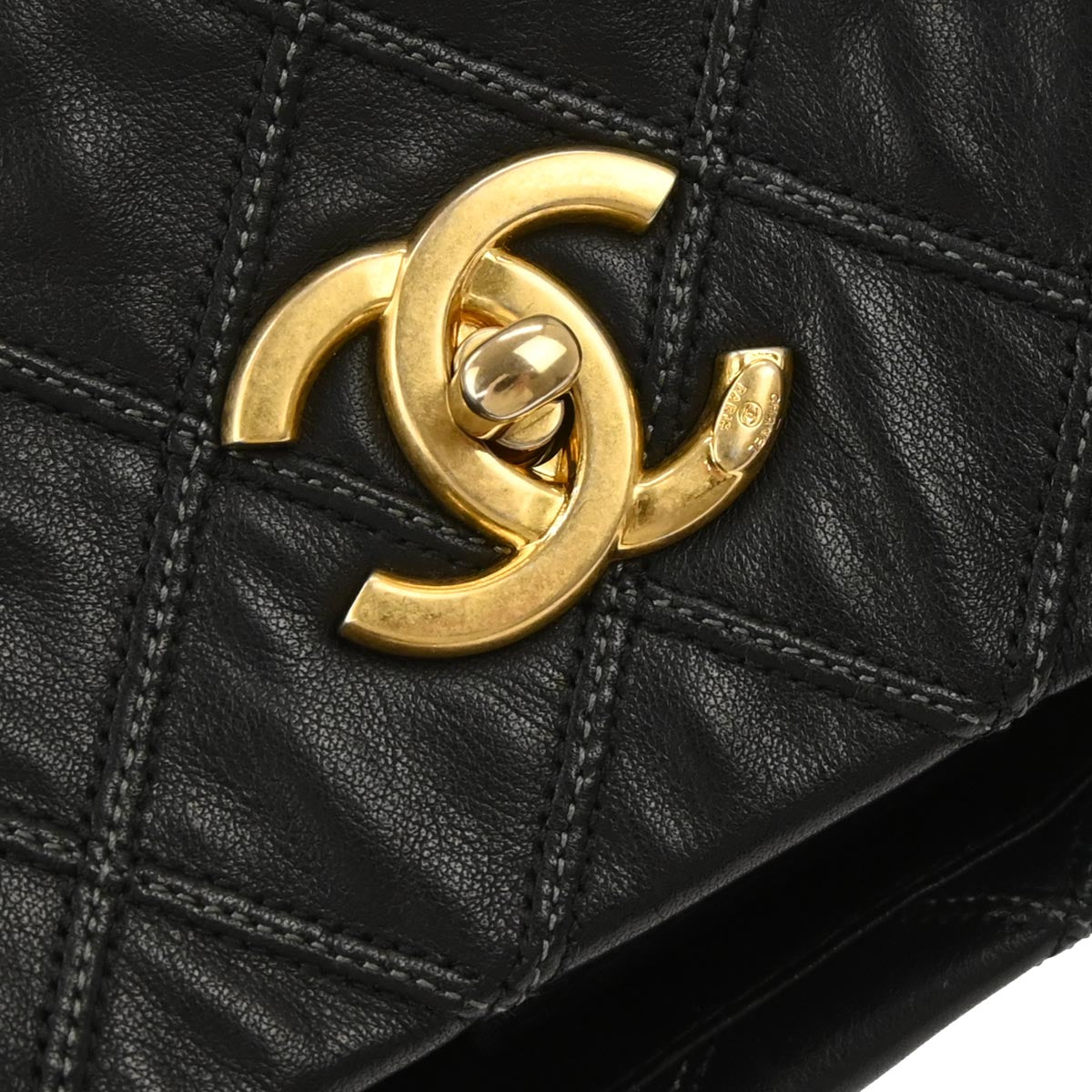 Chanel Black Lambskin Bicolore Tote Handbag