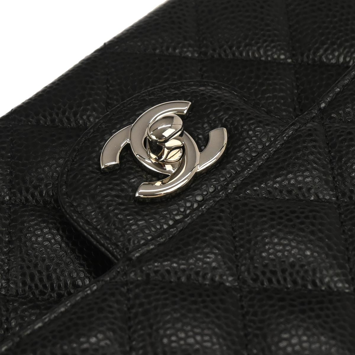 Chanel Black Caviar Skin Medium Classic Double Flap Shoulder Bag