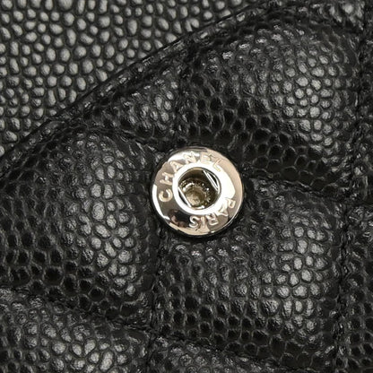 Chanel Black Caviar Skin Medium Classic Double Flap Shoulder Bag