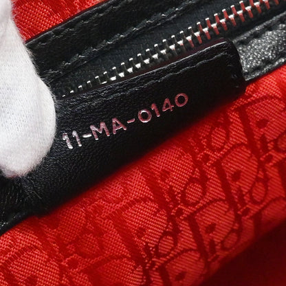 Christian Dior Black Lambskin Large Lady Dior Cannage 2way Shoulder Handbag