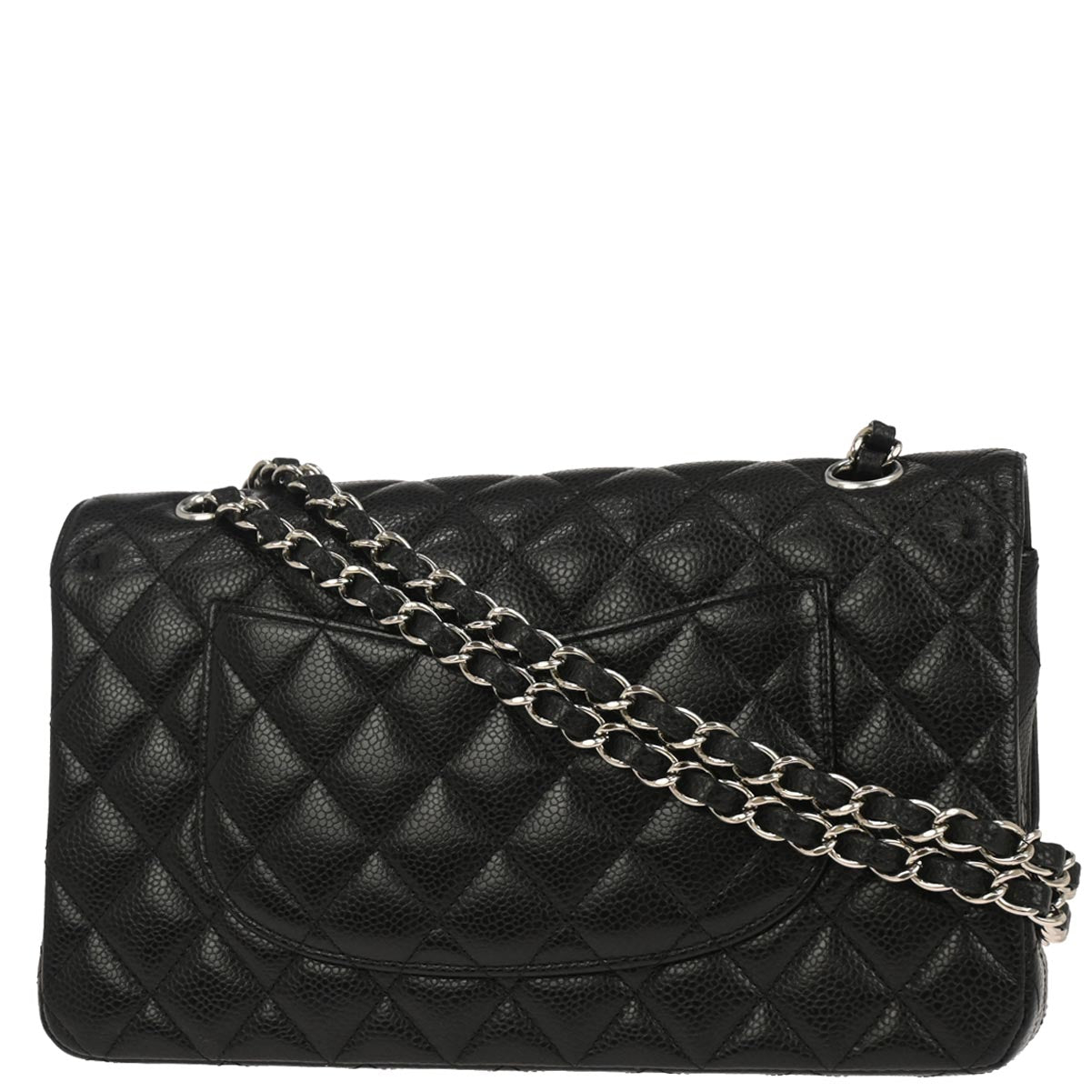 Chanel Black Caviar Skin Medium Classic Double Flap Shoulder Bag
