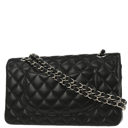 Chanel Black Caviar Skin Medium Classic Double Flap Shoulder Bag