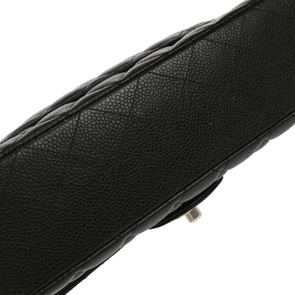 Chanel Black Caviar Skin Medium Classic Double Flap Shoulder Bag