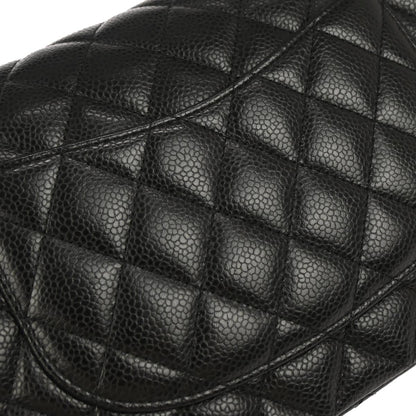 Chanel Black Caviar Skin Medium Classic Double Flap Shoulder Bag