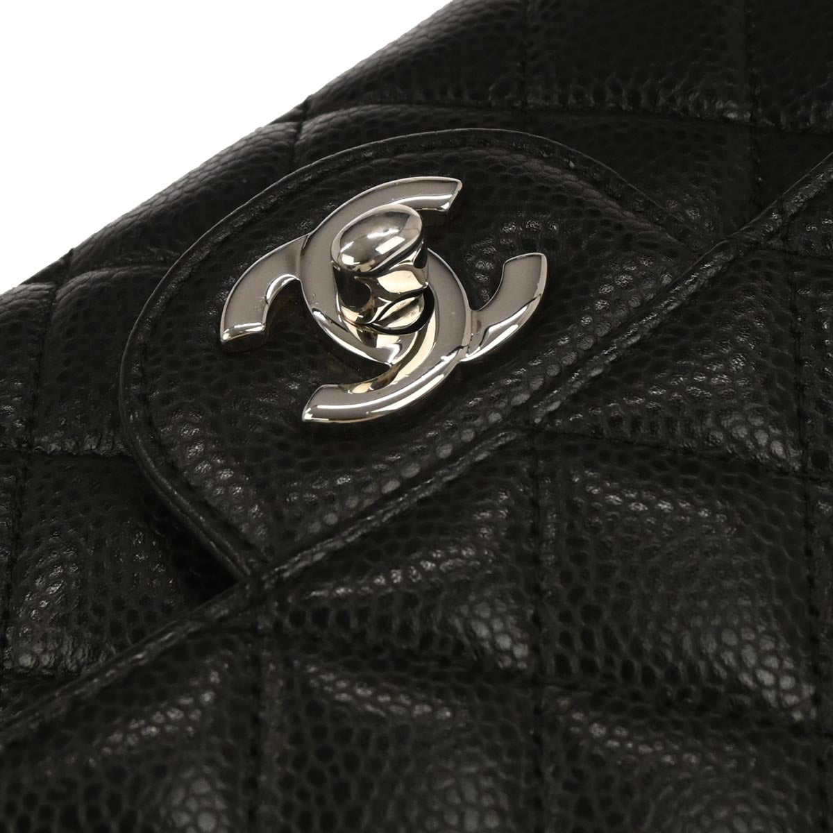 Chanel Black Caviar Skin Medium Classic Double Flap Shoulder Bag