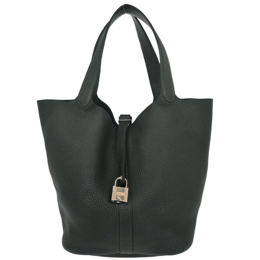 Hermes Vert Fonce Taurillon Clemence Picotin Lock 26 GM Handbag