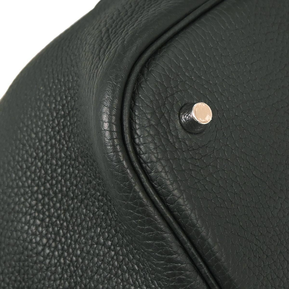 Hermes Vert Fonce Taurillon Clemence Picotin Lock 26 GM Handbag