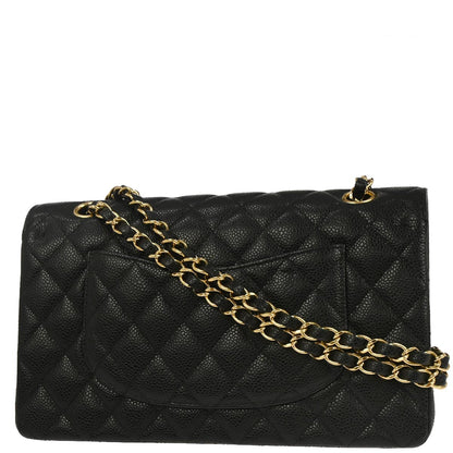 Chanel Black Caviar Skin Medium Classic Double Flap Shoulder Bag