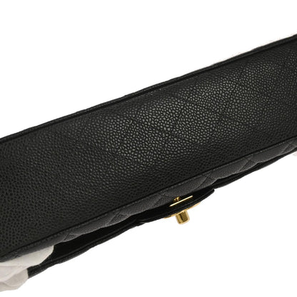 Chanel Black Caviar Skin Medium Classic Double Flap Shoulder Bag