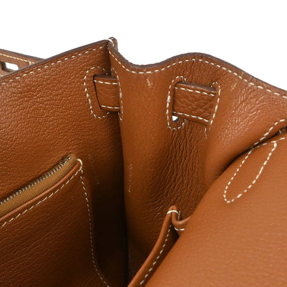 Hermes Gold Taurillon Clemence Jypsiere 28 Shoulder Bag