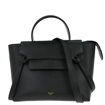 Celine Black Belt Bag 2way Shoulder Handbag