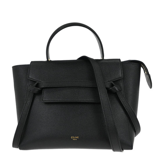 Celine Black Belt Bag 2way Shoulder Handbag
