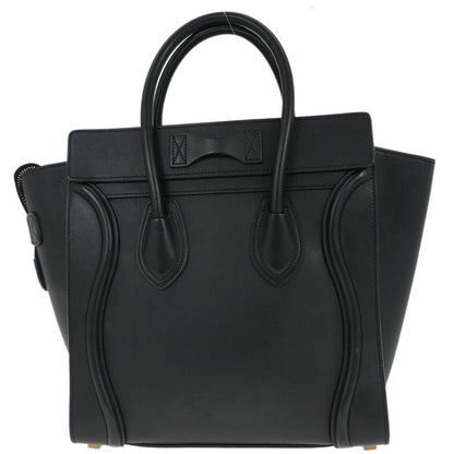 Celine Black Leather Micro Luggage Tote Bag