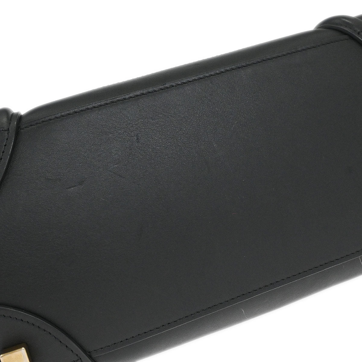 Celine Black Leather Micro Luggage Tote Bag