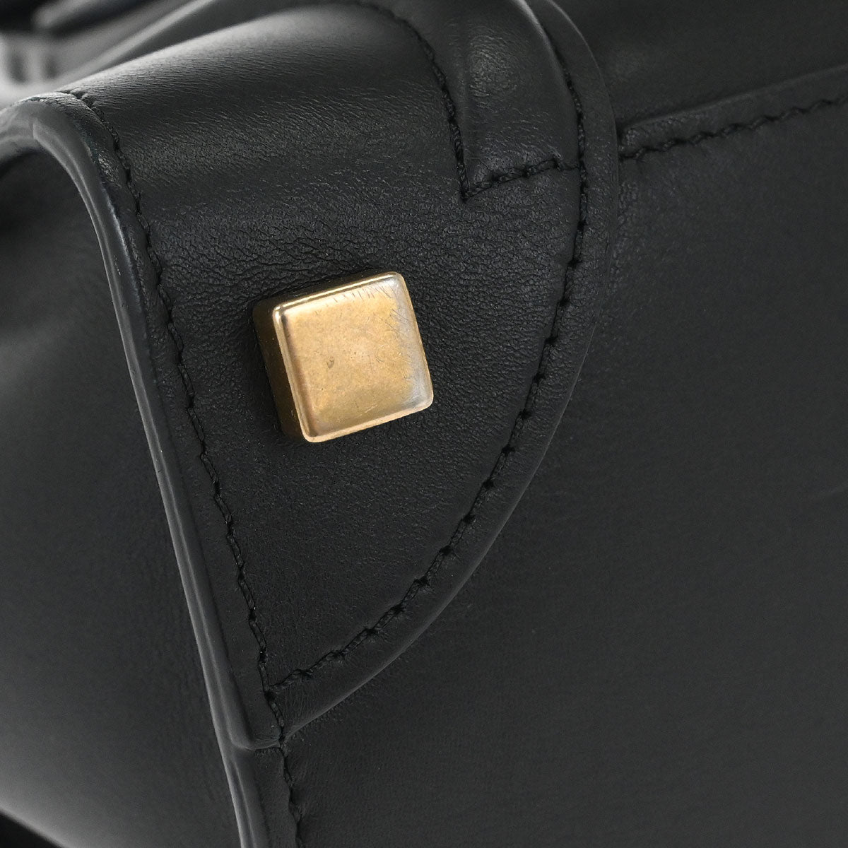 Celine Black Leather Micro Luggage Tote Bag