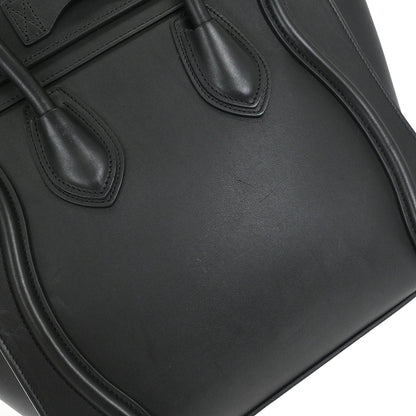 Celine Black Leather Micro Luggage Tote Bag