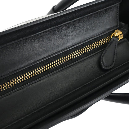 Celine Black Leather Micro Luggage Tote Bag