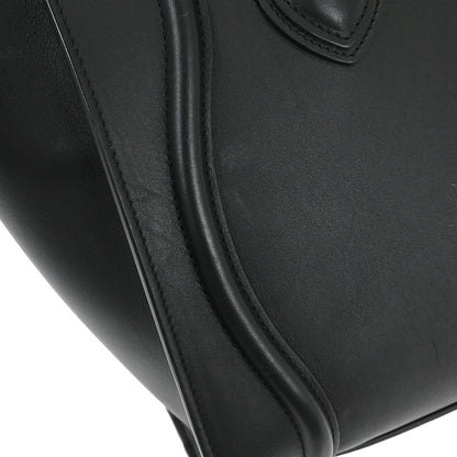 Celine Black Leather Micro Luggage Tote Bag